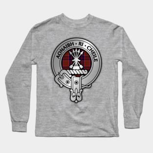 Clan Cameron Crest & Lochiel Tartan Long Sleeve T-Shirt